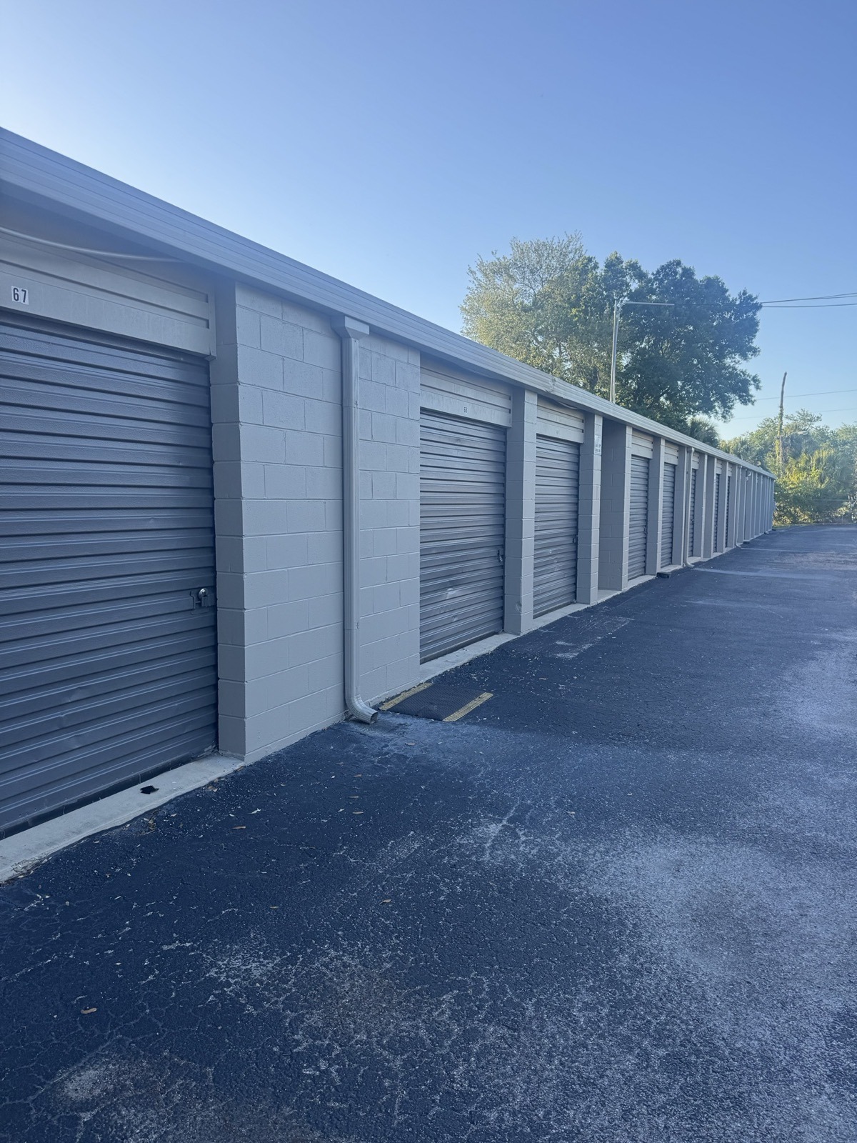 Drive-up storage units at Edgewater Commercial Park
